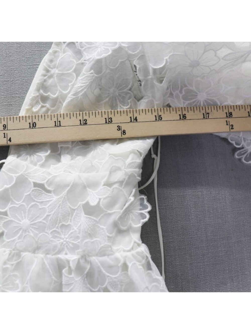 For Love & Lemons Leighton 3D White Lace Mini Dress Medium Bride Event Boho - Picture 12 of 16